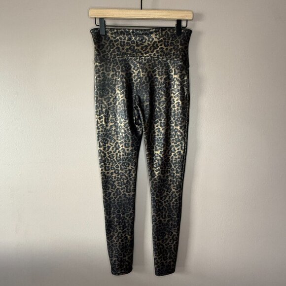 Women's L Spanx Faux Leather Leopard Leggings in Leopard Shine - Picture 4 of 8